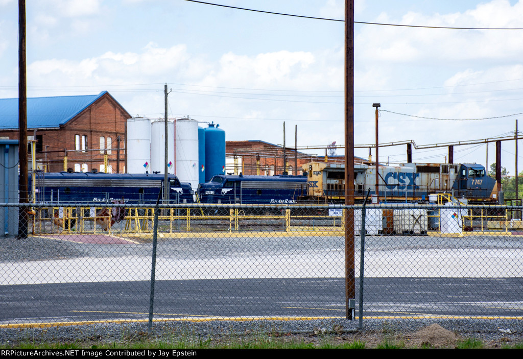 CSX former Pan Am F Units sit outside the shops